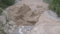 轟々しい土石流