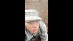 訓練がキツ過ぎ！ ほふく前進中に寝てしまった兵士