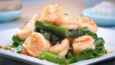 【今日の料理】アスパラとエビの炒め物