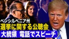 ペンシルベニア州で大統領選に関する公聴会 トランプ大統領も電話で参加